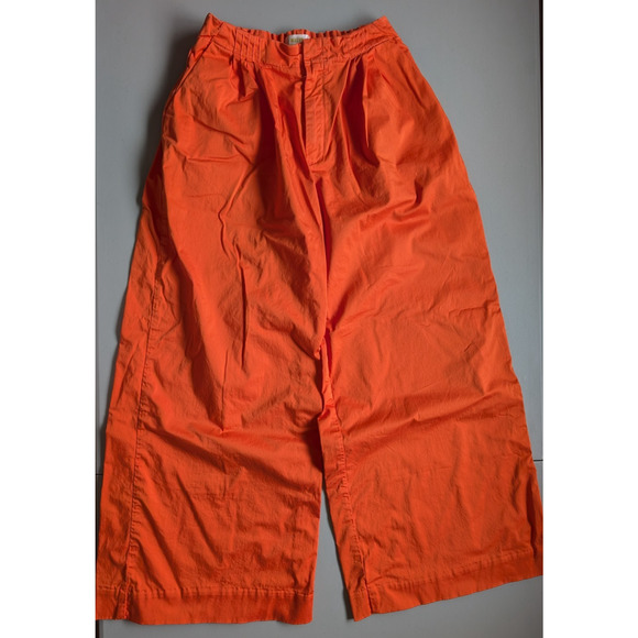 NWOT Anthropologie Maeve Slouchy Wide-Leg Trousers Size 0 Orange #8C452 - Picture 2 of 11